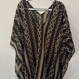 Black and Gold Chain Beach Coverup